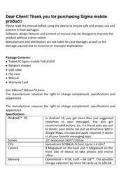Sigma mobile AB A1010 Manual