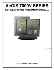PACH & COMPANY AeGIS 7000V Series Installation And Programming Manual