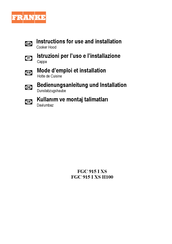 Franke FGC 915 I XS LED Instructions For Use And Installation