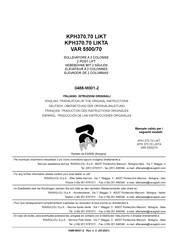 Ravaglioli KPH370.70 LIKT Translation Of The Original Instructions