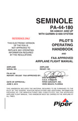 Piper SEMINOLE 2013 Pilot Operating Handbook