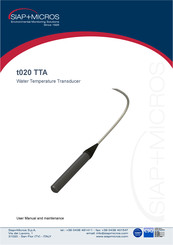 SIAP+MICROS t020a-TTA-I User Manual And Maintenance