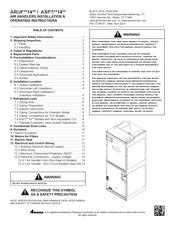 Amana ARUF47D14 Series Installation & Operating Instructions Manual