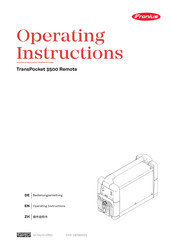 Fronius TransPocket 3500 Remote Operating Instructions Manual