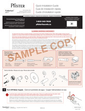 Spectrum Brands Pfister Fullerton 8P8-FT Quick Installation Manual