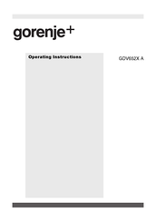 Gorenje Plus GDV652X Operating Instructions Manual