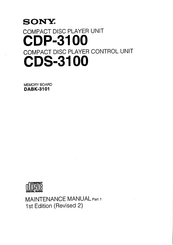 Sony CDP-3100 Maintenance Manual