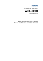 Herutu WCL-920R Instruction Manual