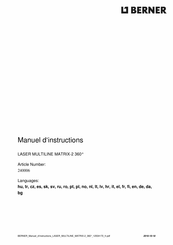 Berner LASER MULTILINE MATRIX-2 360 Manual