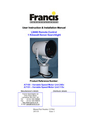 Francis Searchlights A7151 User Instruction & Installation Manual