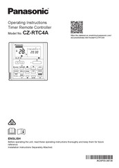Panasonic CZ-RTC4A Operating Instructions Manual