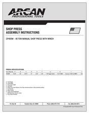 Arcan CP400W Assembly Instructions Manual