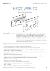 BluStream HEX31WPB-TX Quick Reference Manual