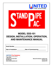 UNITED Fire Systems STANDPIPE-PAC SSS-101 Design, Installation, Operation, And Maintenance Manual