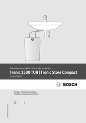 Bosch Tronic Store Compact 1500 TOR Installation And Operating Instructions Manual