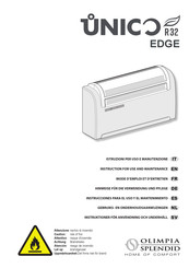 Olimpia splendid Unico Edge 30 SF EVA Instructions For Use And Maintenance Manual