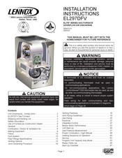 Lennox ELITE EL297DFXV110P60C Installation Instructions Manual