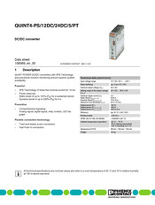 Phoenix Contact QUINT4-PS/12DC/24DC/5/PT Manual