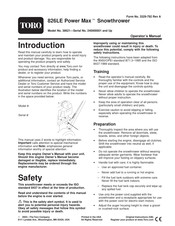 Toro Power Max 826LE Operator's Manual