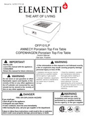 ELEMENTI ANNECY OFP101LP Owner's Manual