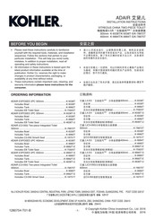 Kohler Adair K-9994T Installation Instructions Manual