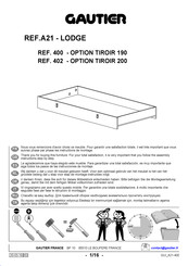 Gautier OPTION TIROIR 200 Assembly Instructions Manual