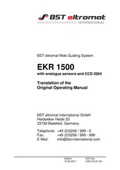 BST eltromat EKR 1500 Translation Of The Original Operating Manual