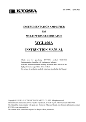 KYOWA WGI-400A-13 Instruction Manual