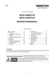 MORITEX MLEK-A230W1LR Instruction Manual