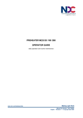 Spectris NDC PREHEATER MCS280 Operator's Manual