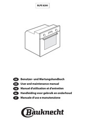 Bauknecht BLPE 8200 User And Maintenance Manual
