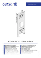 Cersanit AQUA 40 MECH Installation And Operating Instructions Manual
