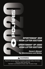 Polaris SPORTSMAN 850 HIGH LIFTER EDITION 2020 Owner's Manual