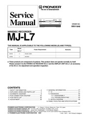 Pioneer MJ-L7 Service Manual
