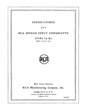 RCA 76-B2 Instructions Manual
