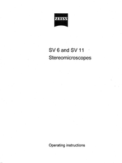 Zeiss SV 11 Operating Instructions Manual