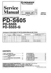 Pioneer PD-S505 Service Manual