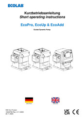 Ecolab EcoPro Short Operating Instructions