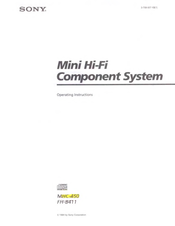 Sony FH-B411 Operating Instructions Manual
