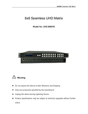 REI UHD-808VW Manual