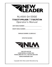 New Leader NL4500 G4 EDGE Operator's Manual