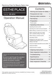 Takara Belmont AE-A81A Operation Manual