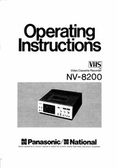 Panasonic NV-8200 Operating Instructions Manual