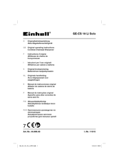 EINHELL GE-CS 18 Li Solo Original Operating Instructions