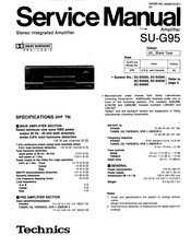 Technics SU-G95 Service Manual