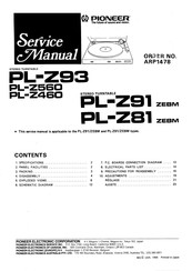 Pioneer PL-Z460 Service Manual