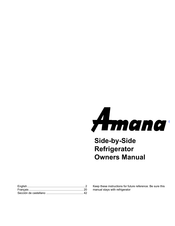 Amana SXD22S2W Owner's Manual