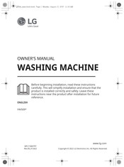 LG F4V509 Series Owner's Manual