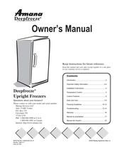 Amana Deepfreeze AFU2005BW Owner's Manual