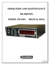 SILTRONIX FD-1011 Manual